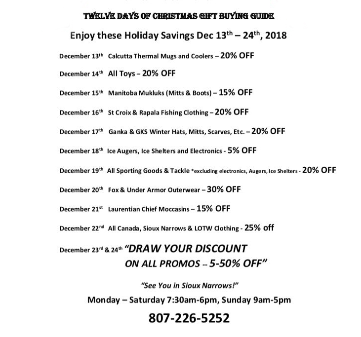 Gill's Trading post 12 Days of Christmas
